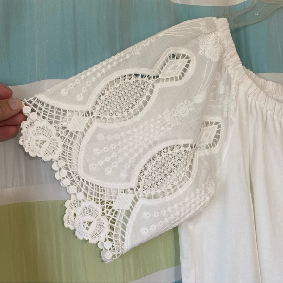 Holly Bracken Lace Boho Tunic White Sz Medium - Picture 7 of 10